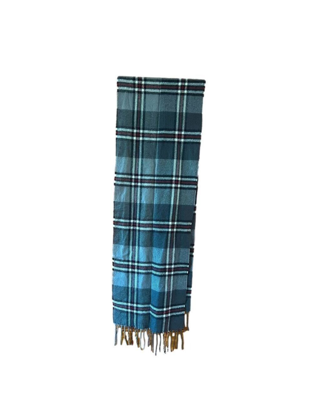 Gray Red Checkered Scarf
